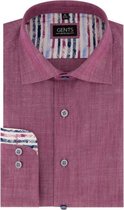 GENTS - Overhemd Heren Volwassenen linnenlook cerise Maat XL 43/44