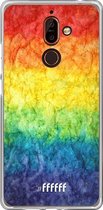 Nokia 7 Plus Hoesje Transparant TPU Case - Rainbow Veins #ffffff