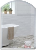 Neue Design afgeronde badkamerspiegel - elegant eenvoudig ontwerp - eigentijdse afgeschuinde randen - 50cm x 40cm x 1,5cm (HxBxD)