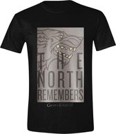 GAME OF THRONES - THE WOLF REMEMBERS MEN T-SHIRT - BLACK