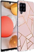 iMoshion Design voor de Samsung Galaxy A42 hoesje - Grafisch Koper - Roze / Goud