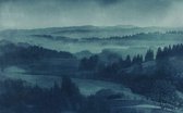 Komar Pure | twilight | blauw berglandschap | fotobehang op vlies 400x250cm