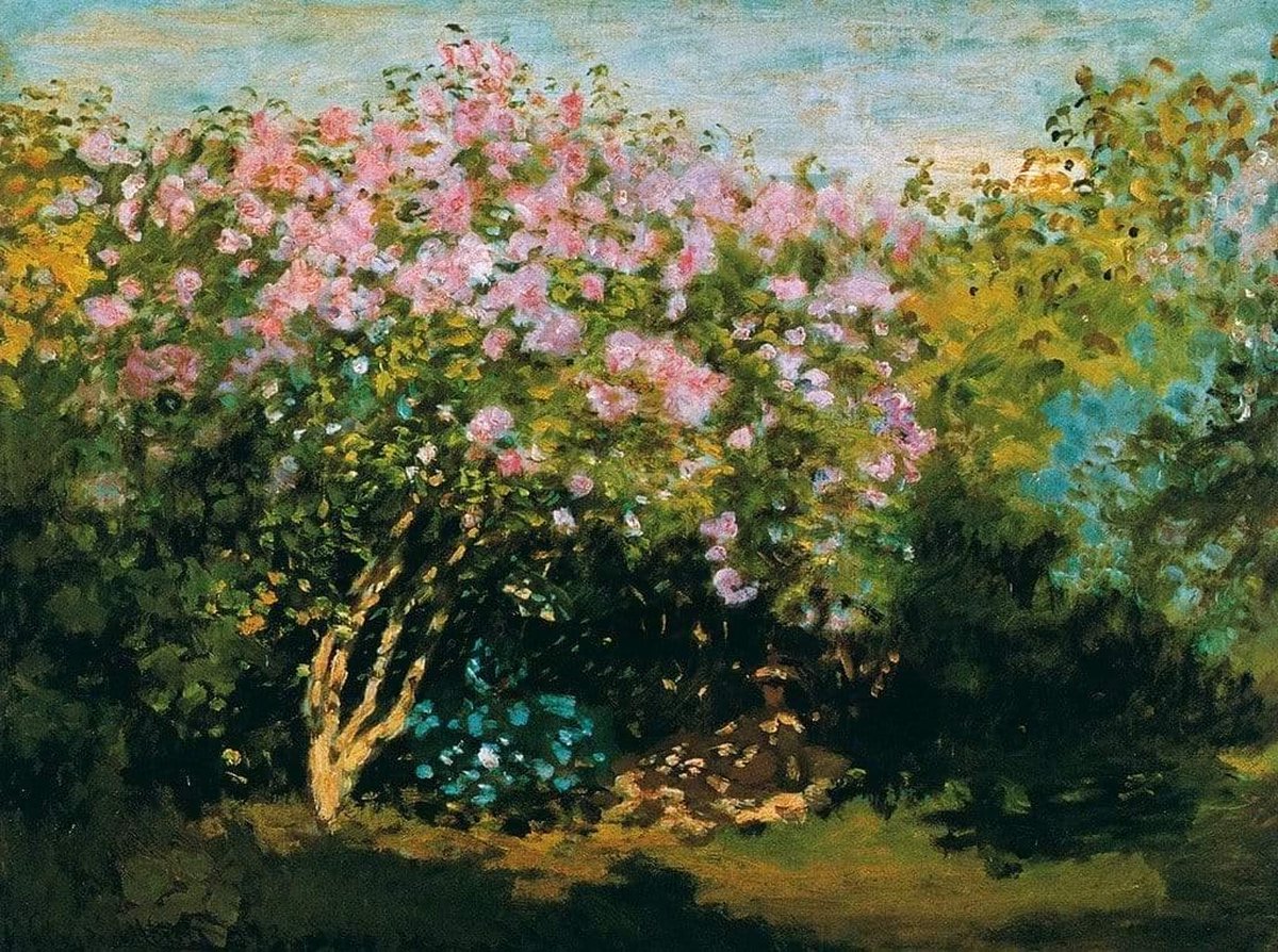 PGM Kunstdruk Claude Monet - Blühender Flieder in der Sonne 80x60cm Divers