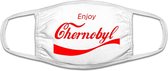 Chernobyl grappig mondkapje| funny | gezichtsmasker | bescherming | bedrukt | logo | Wit / Rood mondmasker van katoen, uitwasbaar & herbruikbaar. Geschikt voor OV
