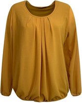 Pink Lady dames blouse oker uni - maat S