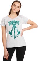 Assassin's Creed Dames Tshirt -XS- Valhalla Hammer & Symbol Grijs