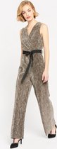 LOLALIZA Jumpsuit met fijne plisse en ceintuur - Brons - Maat 36