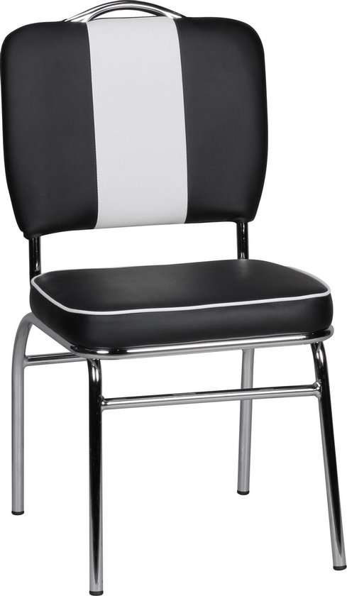 Uiterlijk transmissie toetje Pippa Design Amerikaanse eetkamerstoel in vintage design - zwart wit |  bol.com