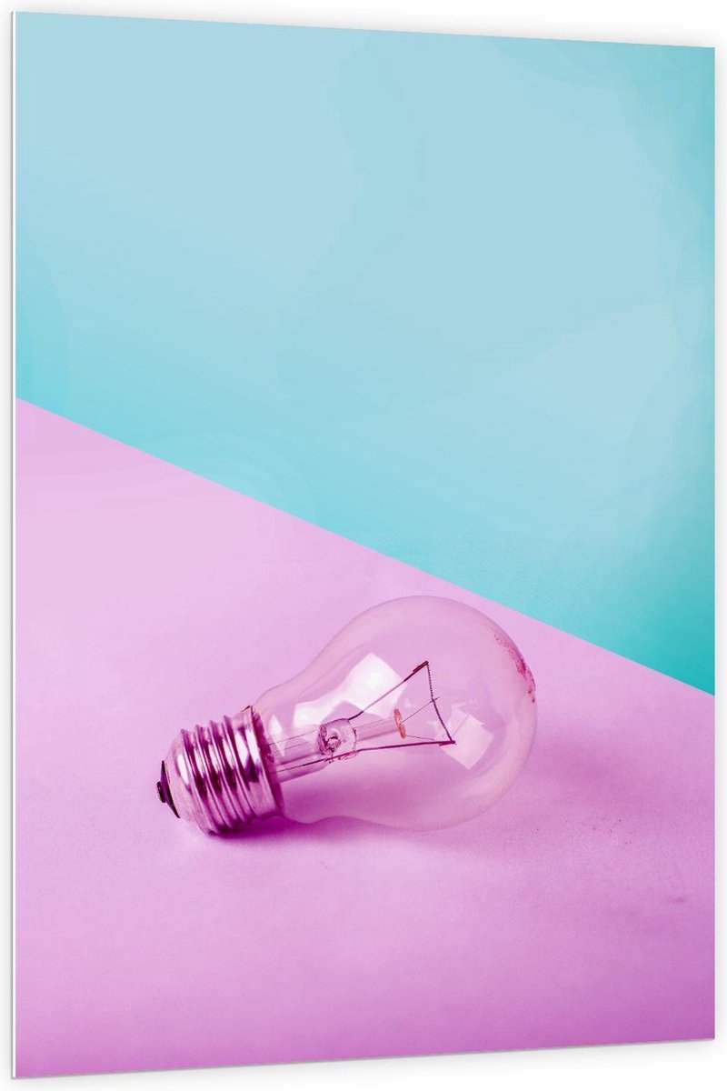Forex - Paarse Gloeilamp - 100x150cm Foto op Forex