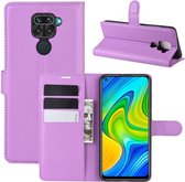 Book Case - Xiaomi Redmi Note 9 Hoesje - Paars