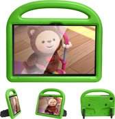 Case2go - Hoes geschikt voor Samsung Galaxy tab A7 (2020) - Schokbestendige case met handvat - Sparrow Kids Cover - Groen