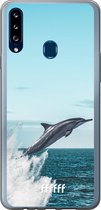 Samsung Galaxy A20s Hoesje Transparant TPU Case - Dolphin #ffffff