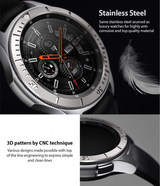 Ringke Bezel Styling Samsung Galaxy Watch 46mm Gear S3 Frontier S3 Zilver bol