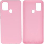 Hoesje Geschikt voor de Samsung Galaxy A21s - Backcover Color Telefoonhoesje - Roze
