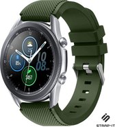 Siliconen Smartwatch bandje - Geschikt voor  Samsung Galaxy Watch 3 45mm siliconen bandje - legergroen - Strap-it Horlogeband / Polsband / Armband