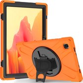 Tablet Hoes geschikt voor Samsung Galaxy Tab A7 (2020) - 10.4 inch - Hand Strap Armor Case - Oranje