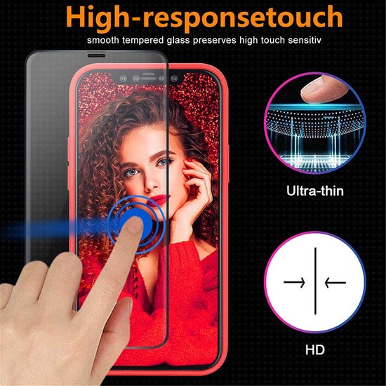 Backcover Hoesje Geschikt Voor: 12 Pro Liquid Silicone rubberen hoesje + 2X volledige Tempered screenprotector - Rood