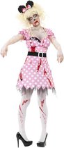 Smiffy's - Zombie Kostuum - Volwassen Minnie Mouse Zombie Kostuum Vrouw - Roze - Small - Halloween - Verkleedkleding
