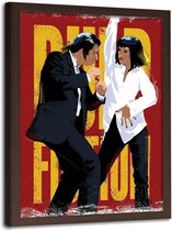 Foto in frame , wanddecoratie ,  Filmposter , Pulp Fiction , rood geel zwart wit