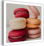 Schilderij Stapel macarons, 80x80cm