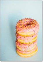 Schilderij Donuts gestapeld, 4 maten, Roze-blauw (wanddecoratie)