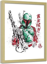 Foto in frame ,  Assassin in groen , 70x100cm , rood zwart , wanddecoratie , Premium Print