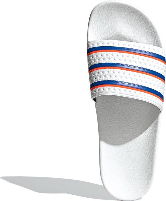 adidas Slippers - Maat 42 - Unisex - wit/blauw/oranje | bol.com