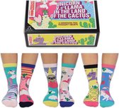 Mismatched socks - Cadeau doosjes verschillende sokken - 6 sokken -  Unicorn vs Llama - maat 37 tot 42