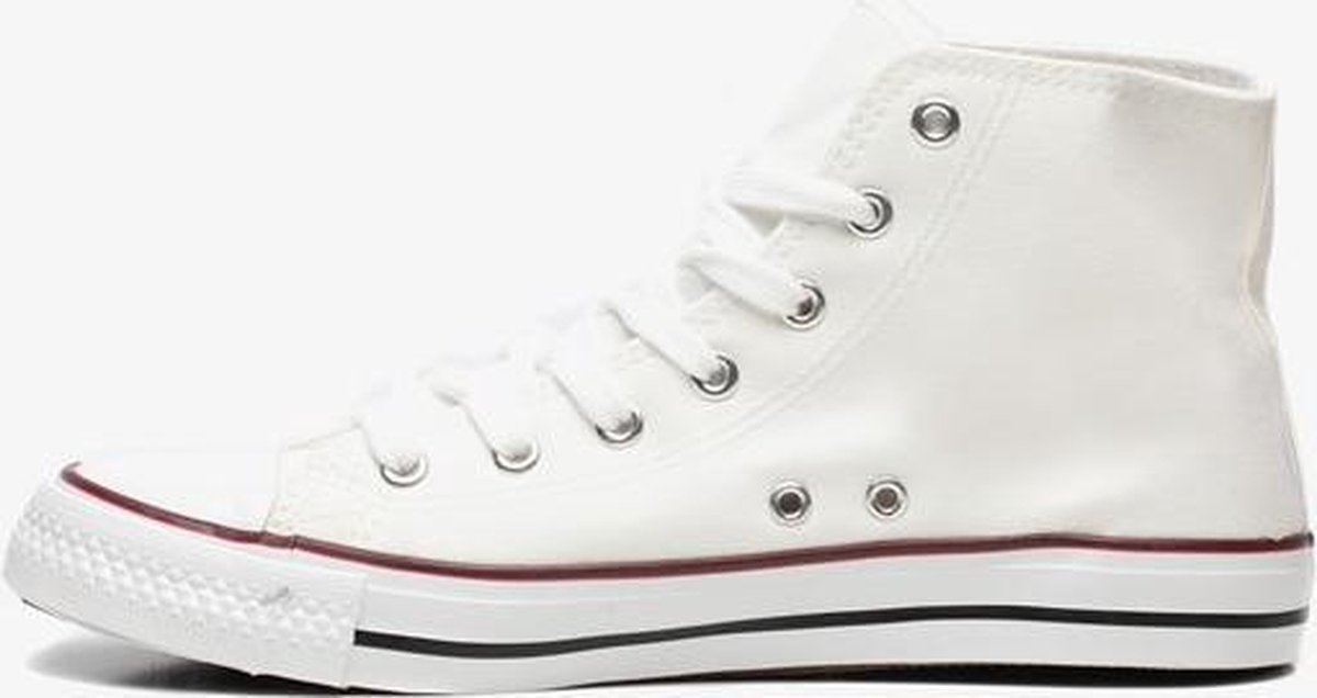 Hoge canvas dames gympen - Wit - Maat 39 | bol.com