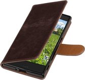 Wicked Narwal | Premium TPU PU Leder bookstyle / book case/ wallet case voor Sony Xperia  XZ Mocca