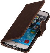 Wicked Narwal | Premium TPU PU Leder bookstyle / book case/ wallet case voor iPhone 6/s Plus Mocca