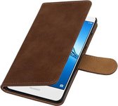 Wicked Narwal | Bark bookstyle / book case/ wallet case Hoes voor Huawei Y7 / Y7 Prime Brouw