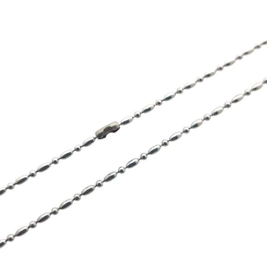 Bamboo ketting-55cm-1.5mm-staal-zilver-heren-dames