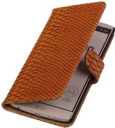 Wicked Narwal | Snake bookstyle / book case/ wallet case Hoes voor LG V10 Bruin