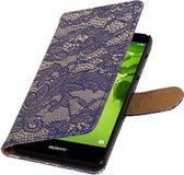 Wicked Narwal | Lace bookstyle / book case/ wallet case Hoes voor Huawei Nova 2 Plus Blauw