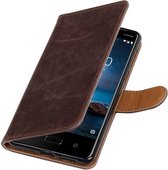 Wicked Narwal | Premium TPU PU Leder bookstyle / book case/ wallet case voor Nokia 8 Mocca
