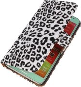 Wicked Narwal | Panter print  bookstyle / book case/ wallet case Hoes voor Samsung Galaxy Note 3 Neo Wit