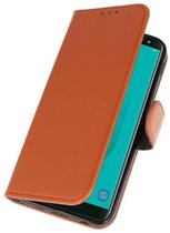 Wicked Narwal | bookstyle / book case/ wallet case Wallet Cases Hoesje voor Samsung Galaxy J6 2018 Bruin