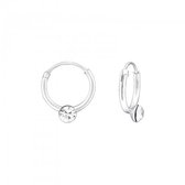 Aramat jewels ® - 925 sterling zilveren kinder oorringetjes met transparant kristal