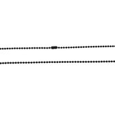 Dunne bolletjes ketting zwart staal 75cm 1.5mm