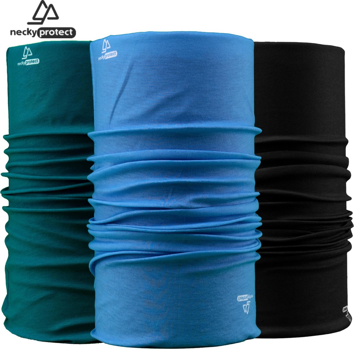 Necky Protect 3-pack Nekwarmer - Sjaal - Bandana - Fiets - Sport - Wintersport - Heren - Dames