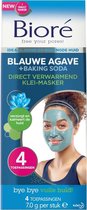 Bioré Blauwe Agave en Baking Soda Direct Verwarmend Klei-Masker 4 stuks