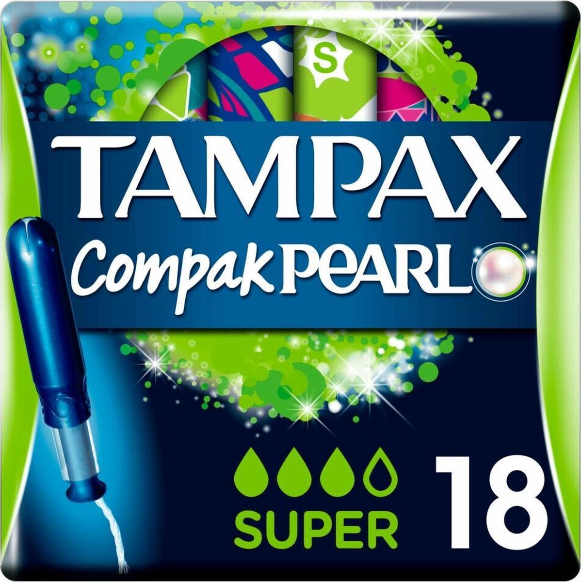 8x Tampax Compak Pearl Super 18 pièces | bol.com
