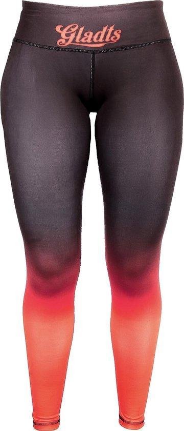 Gladts legging set gradient zwart/rood