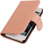 Wicked Narwal | Snake bookstyle / book case/ wallet case Hoes voor iPhone 6 Plus Licht Roze