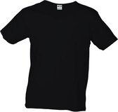 James and Nicholson Heren Slim Fit V Hals T-Shirt (Zwart)