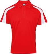 Awdis Gewoon Cool Mens Korte Mouw Contrast Paneel Poloshirt (Brand Rood/Arctisch Wit)