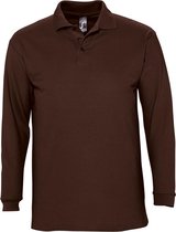 SOLS Heren-Winter II Poloshirt met lange mouwen van Piqué katoen (Chocolade)