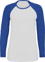 SOLS Dames/dames Melkachtig Contrast T-Shirt met lange mouwen (Wit/royaal blauw)
