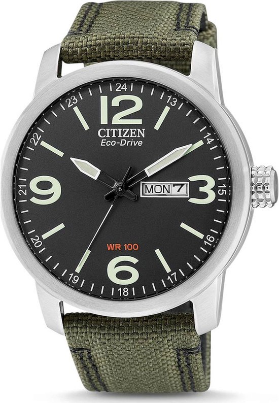Citizen Eco-Drive - - 42 mm - Zilverkleurig / Zwart - Solar uurwerk bol.com